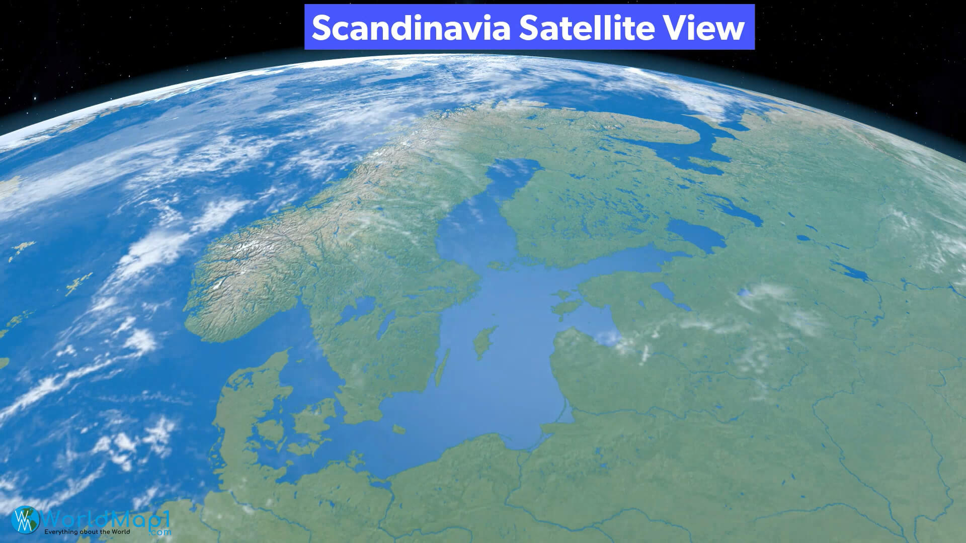 Scandinavia Satellite Image Map